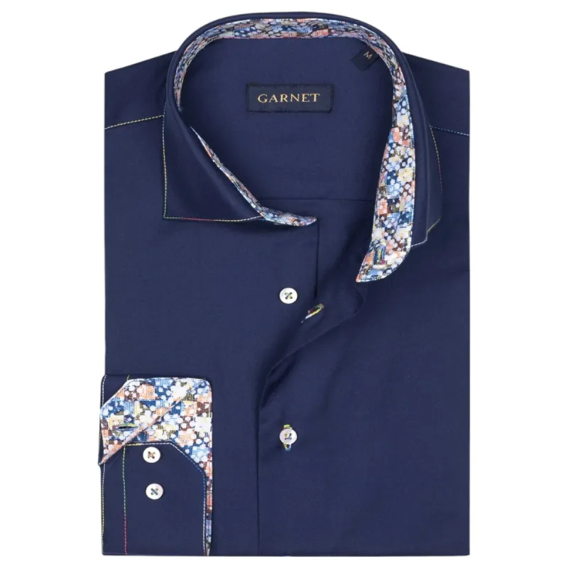 Garnet Men's Sport Shirts L/S   2411011 4/Navy sold by J&Z Couture