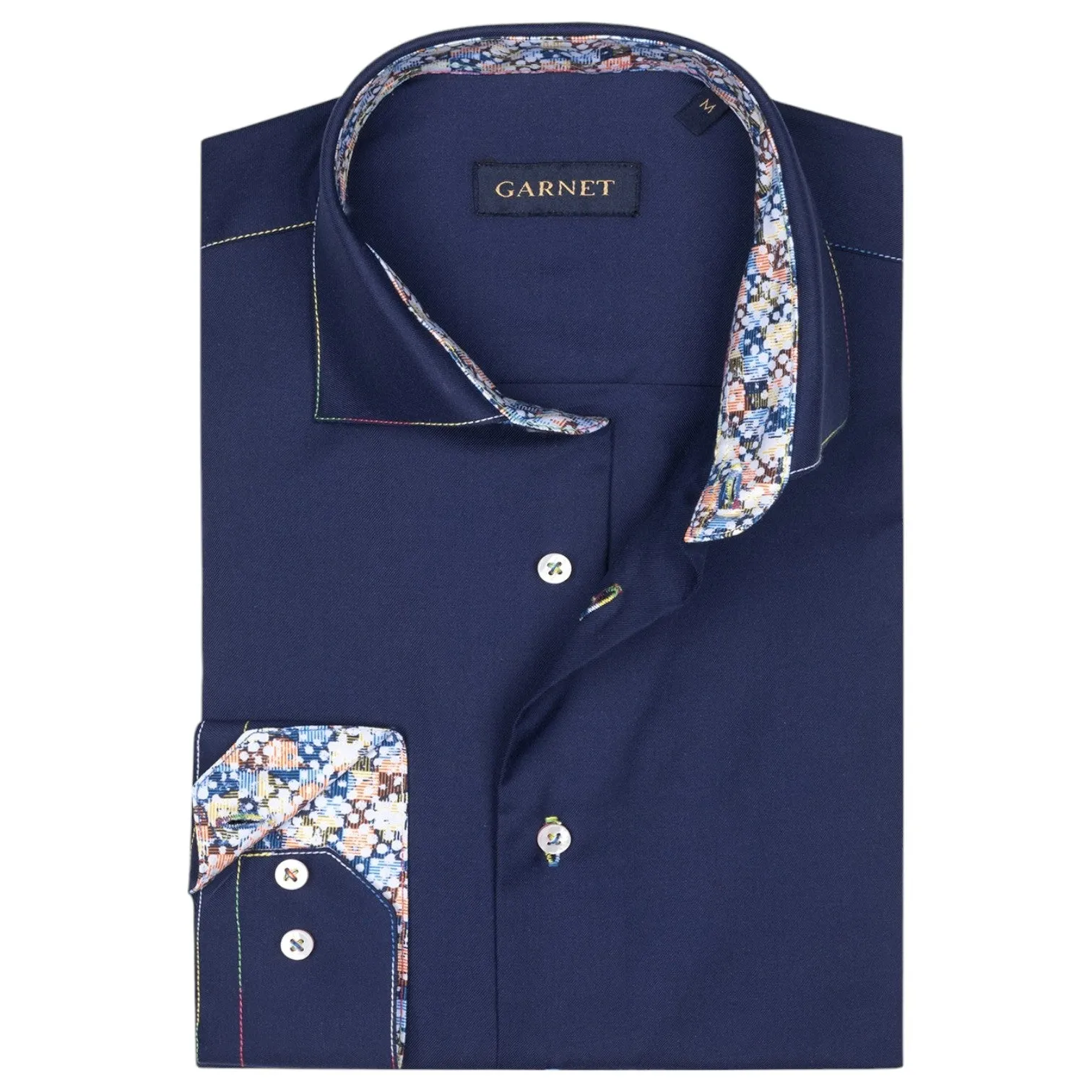 Garnet Men's Sport Shirts L/S 2411011 4/Navy sold by J&Z Couture