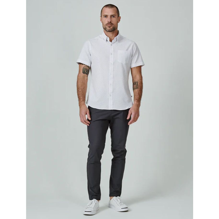 Men's Hana Short Sleeve Shirt in White sold by J&Z Couture product image thumbnail 3