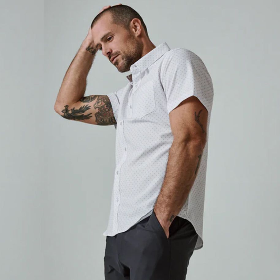 Men's Hana Short Sleeve Shirt in White sold by J&Z Couture product image thumbnail 2