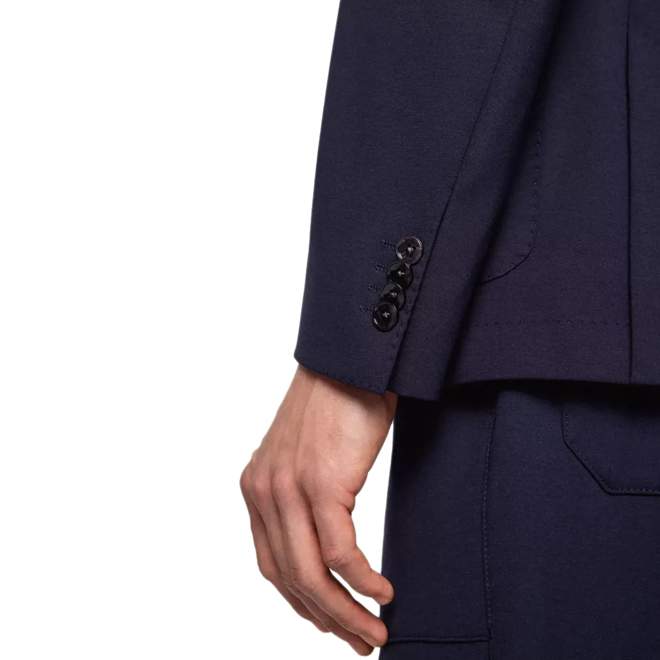 BOSS Men's Slim-Fit Suit in Stretch Interlock Cloth with Drawcord Waistband Pants in Navy 50473678-404 sold by J&Z Couture product image thumbnail 3