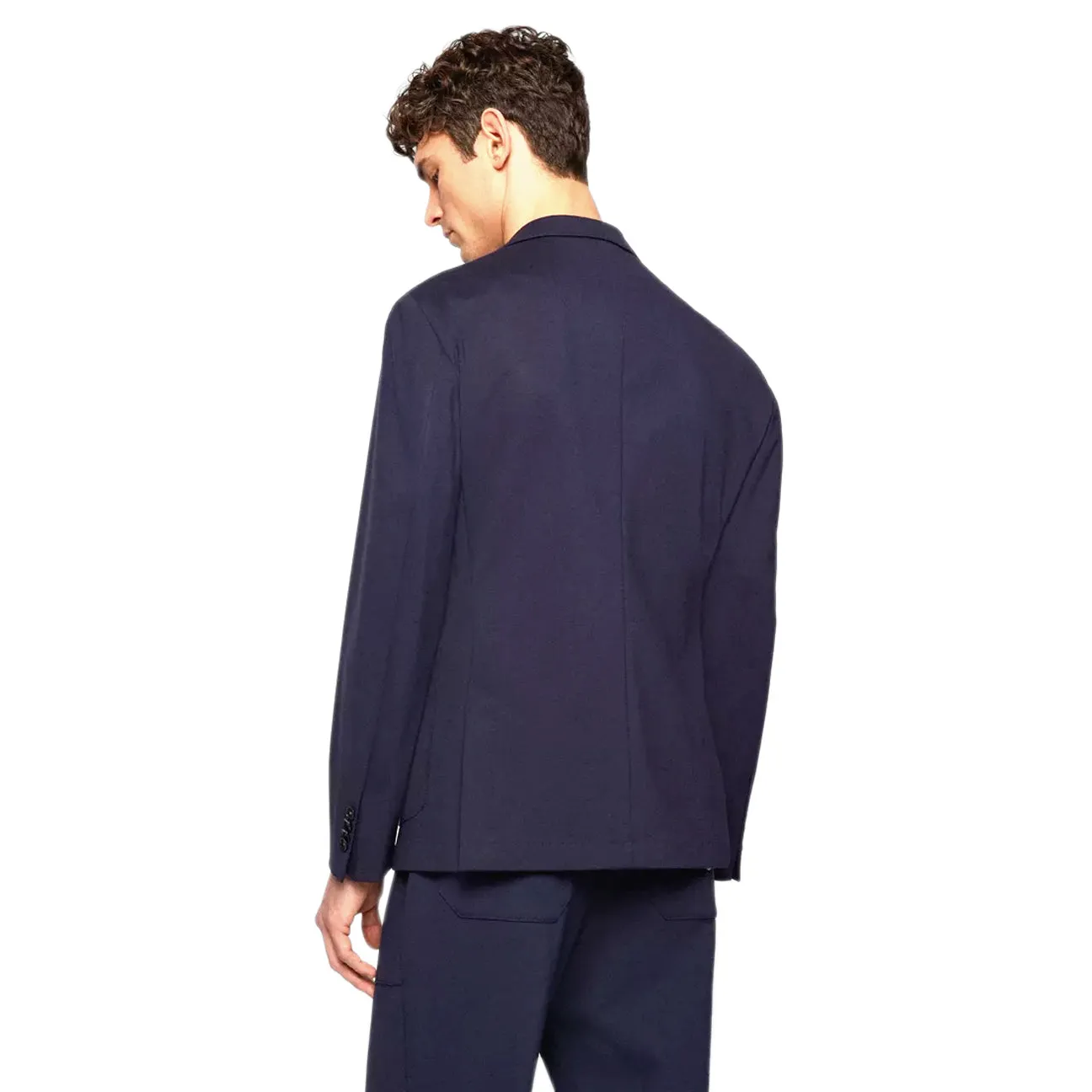 BOSS Men's Slim-Fit Suit in Stretch Interlock Cloth with Drawcord Waistband Pants in Navy 50473678-404 sold by J&Z Couture product image thumbnail 4