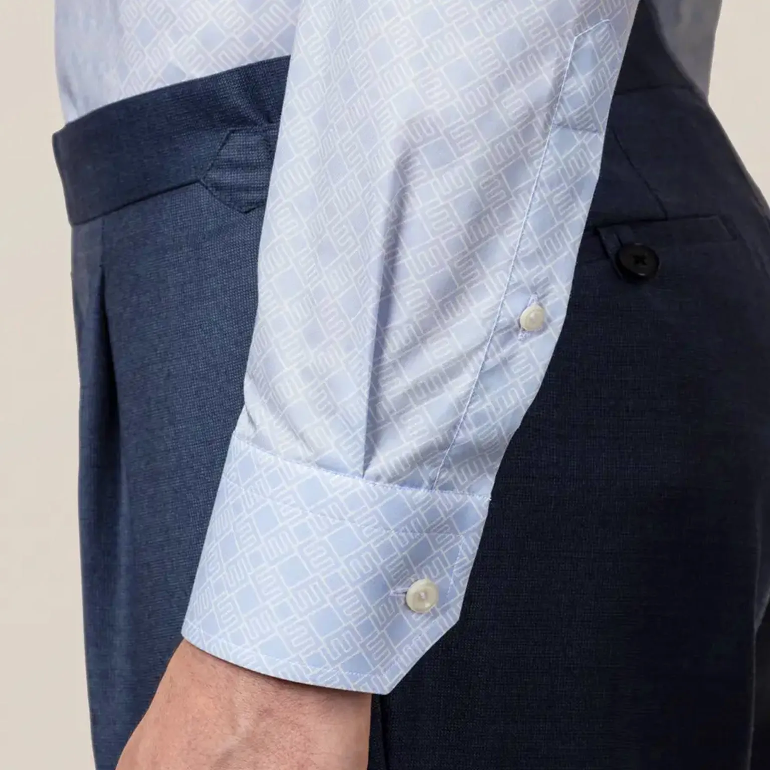 Eton Men's Slim-Fit Pastel Blue Double E Logo Shirt 100001552 21 sold by J&Z Couture product image thumbnail 3