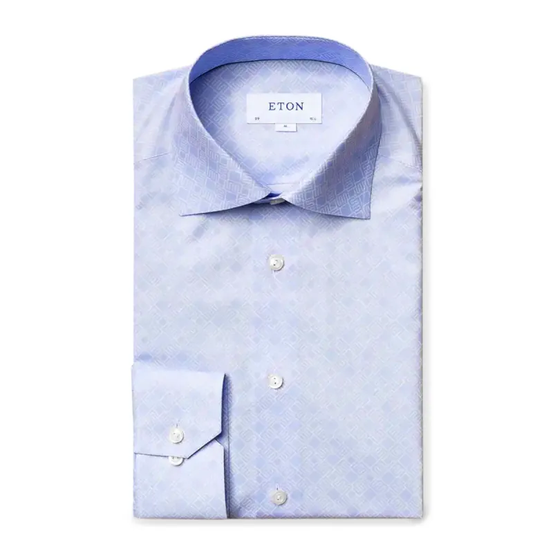 Eton Men's Slim-Fit Pastel Blue Double E Logo Shirt  100001552 21 sold by J&Z Couture