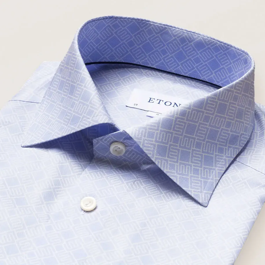 Eton Men's Slim-Fit Pastel Blue Double E Logo Shirt 100001552 21 sold by J&Z Couture product image thumbnail 2