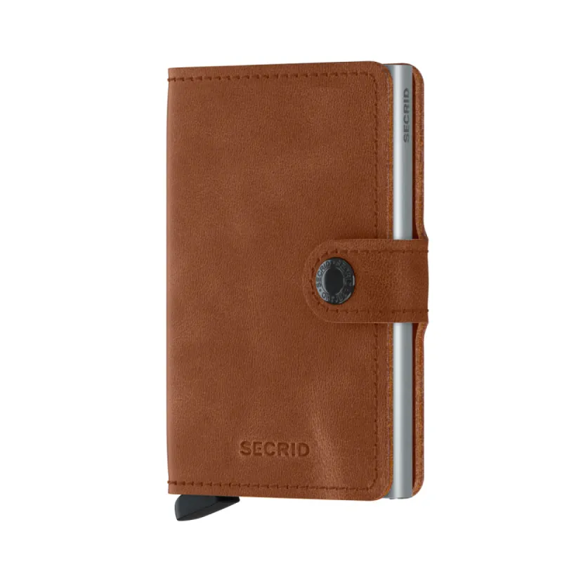 Secrid Miniwallet in Vintage Cognac-Silver sold by J&Z Couture