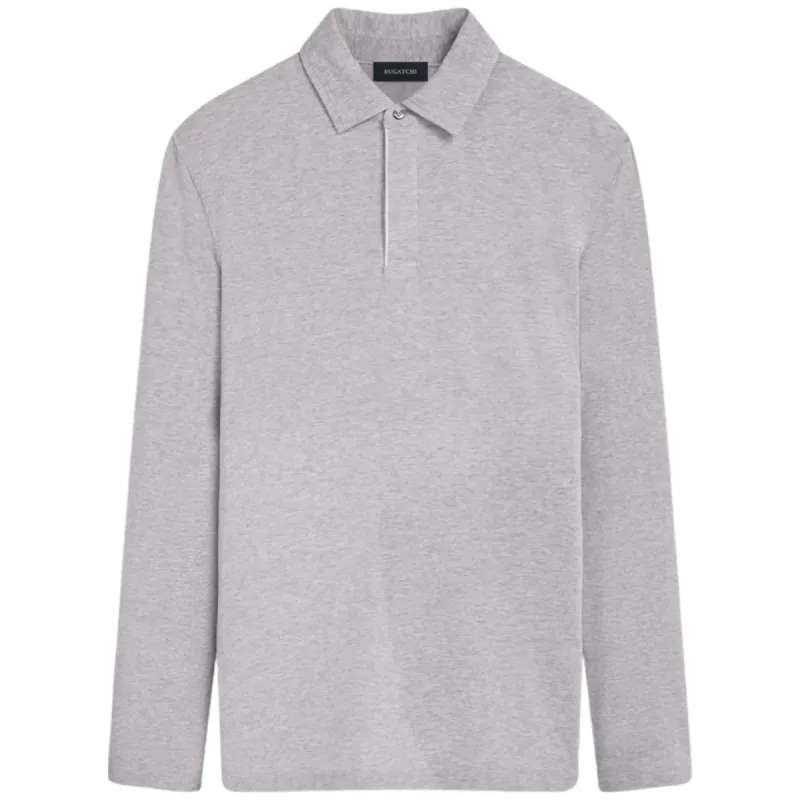 Bugatchi Long-sleeved Polo Shirt  CF2005K85 Cement sold by J&Z Couture