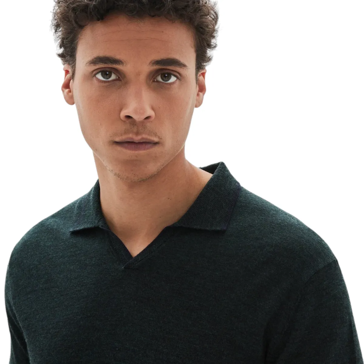 Robert Barakett Hollow Wood Open Collar Polo RB32192 DPGN sold by J&Z Couture product image thumbnail 2