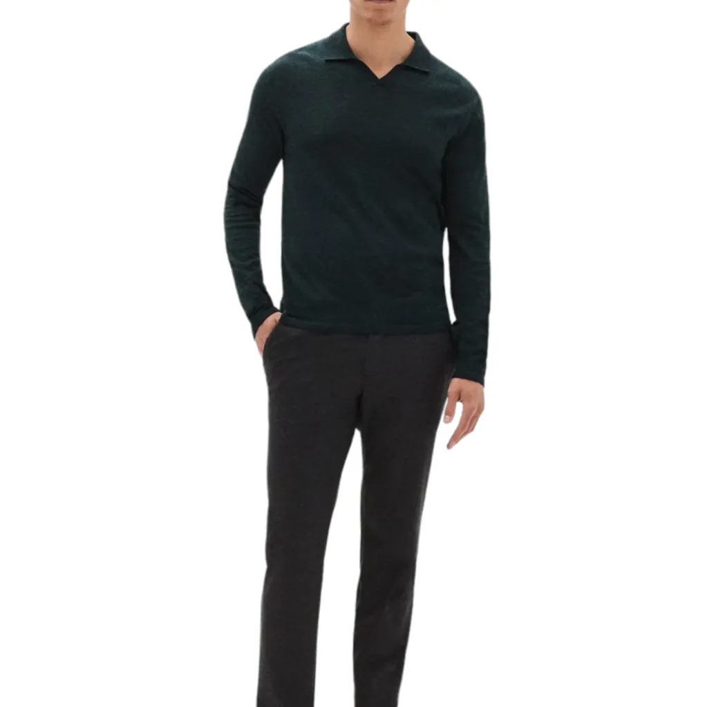 Robert Barakett Hollow Wood Open Collar Polo RB32192 DPGN sold by J&Z Couture product image thumbnail 3