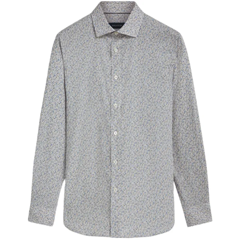 Bugatchi Axel Mosaic Print Shirt - CS3190L7S Cement sold by J&Z Couture