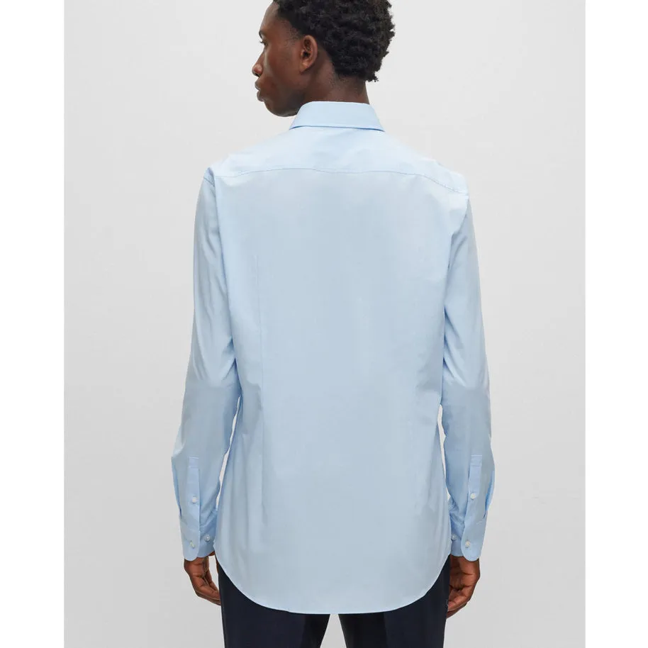 BOSS Men's Slim-Fit Shirt in Easy-Iron Stretch-Cotton Poplin in Light Blue 50469345-452 sold by J&Z Couture product image thumbnail 5