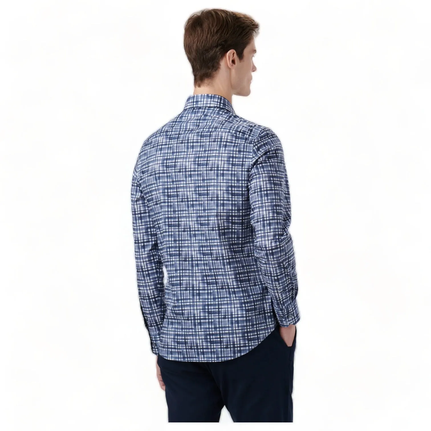 Bugatchi Julian Airbrush Print Shirt CS3410L4S Baltic sold by J&Z Couture product image thumbnail 4