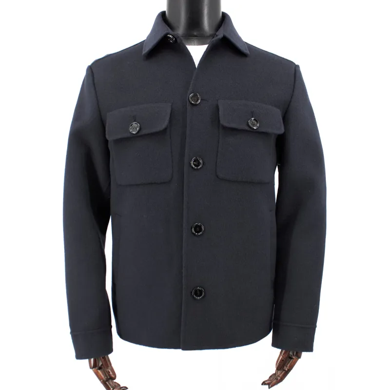 BOSS Men's Relaxed-Fit Shirt-Style Jacket in Navy  50479363-404 made by Hugo Boss