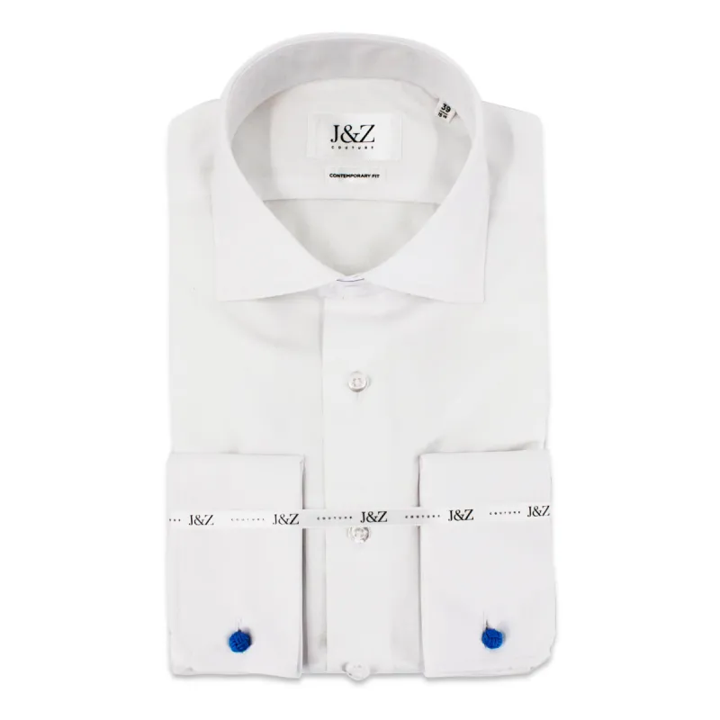 J&Z Couture White Button Down Dress Shirt, Journey Twill 120 (100% Cotton) sold by J&Z Couture
