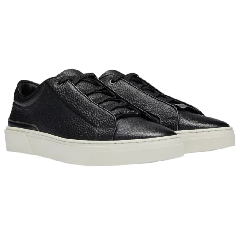 その他 BOSS.y BOSS Grained-Leather Trainers With Contrasting Details Dark