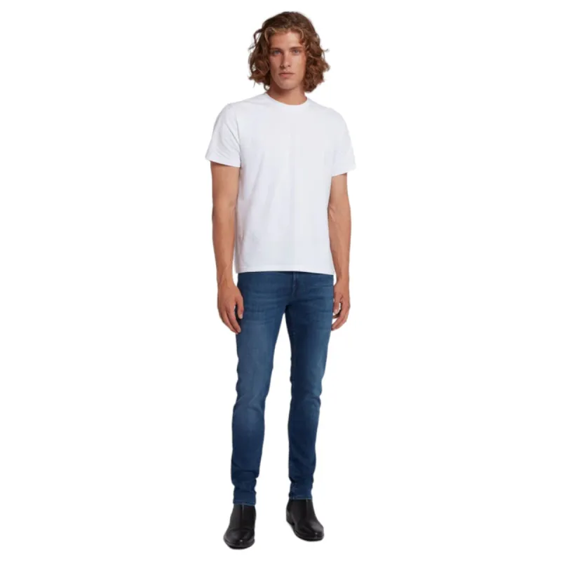 7 For All Mankind Luxe Performance Plus Slimmy Tapered In Mid-Blue  7T028393 Blue sold by J&Z Couture