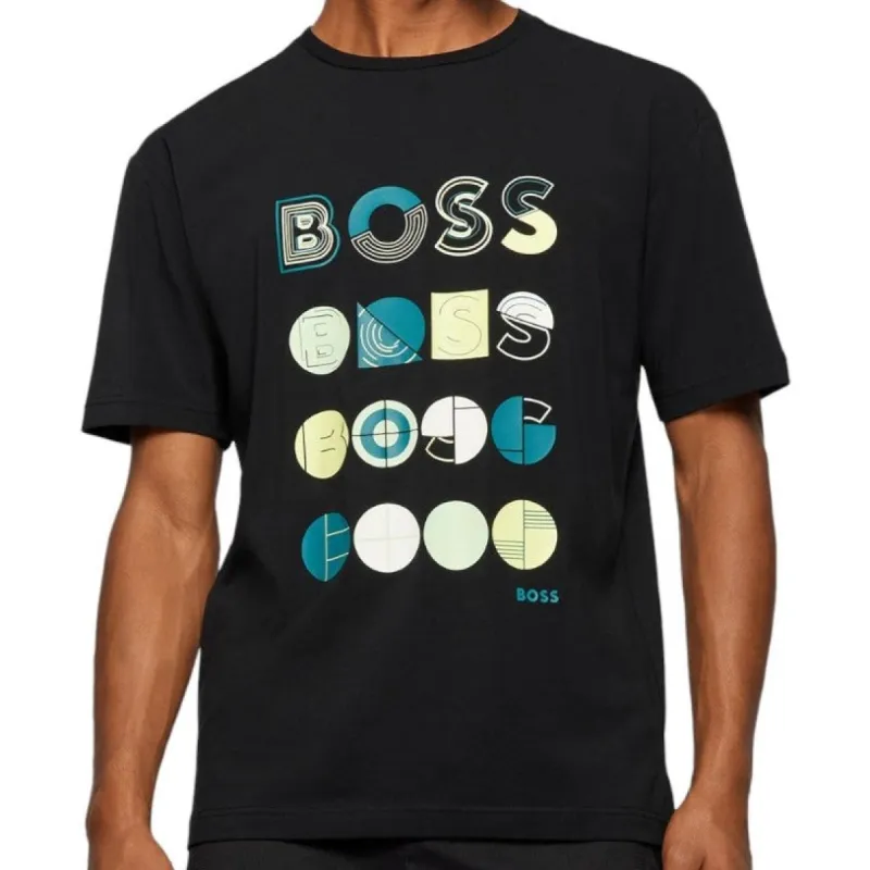 BOSS Tee 3 Logo Shirt in Black  50466926-001 sold by J&Z Couture