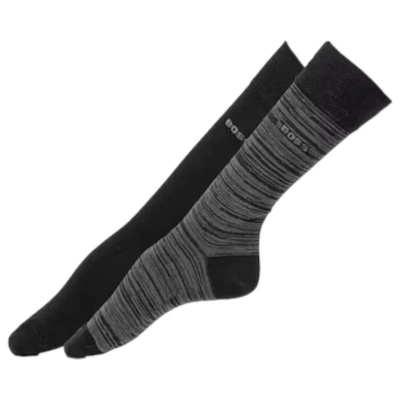 BOSS Two-Pack of Regular Length Socks in a Cotton Blend  50501320 001 sold by J&Z Couture