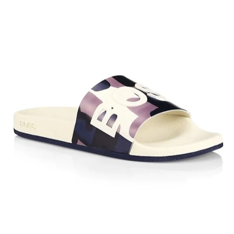 BOSS Men's Slides in Open Beige  50461866-284 sold by J&Z Couture