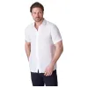 Raffi Bryce Linen Short-Sleeve Shirt QP22800 White sold by J&Z Couture