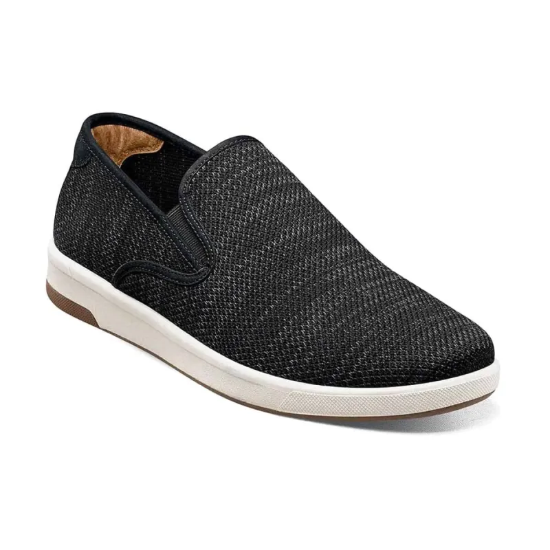 Florsheim Men's Crossover Knit Plain Toe Slip-On Sneaker in Black  14311-001 made by Florsheim