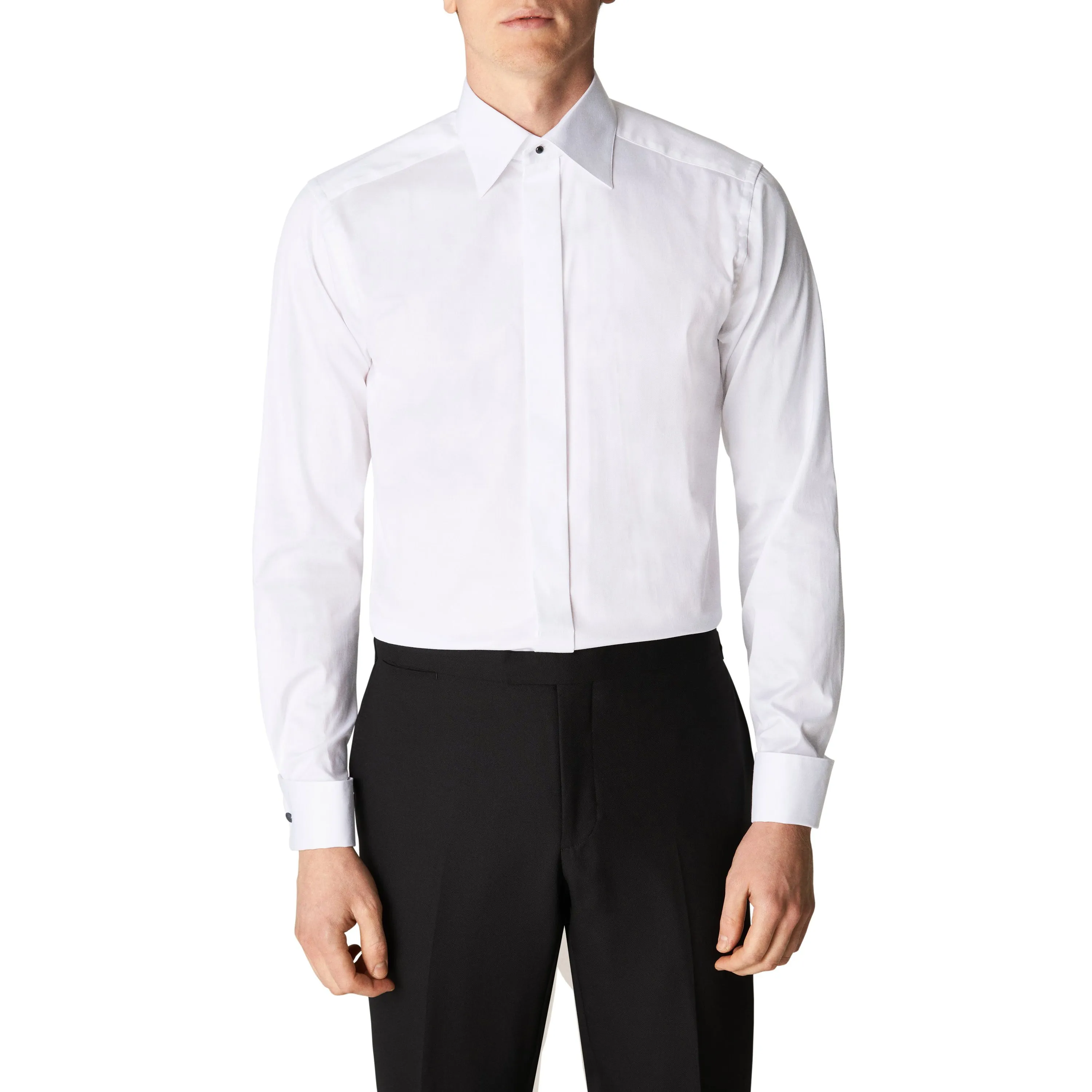 Eton Men's Slim Fit French Cuff White Stretch Twill Shirt 100003186 00 sold by J&Z Couture product image thumbnail 3