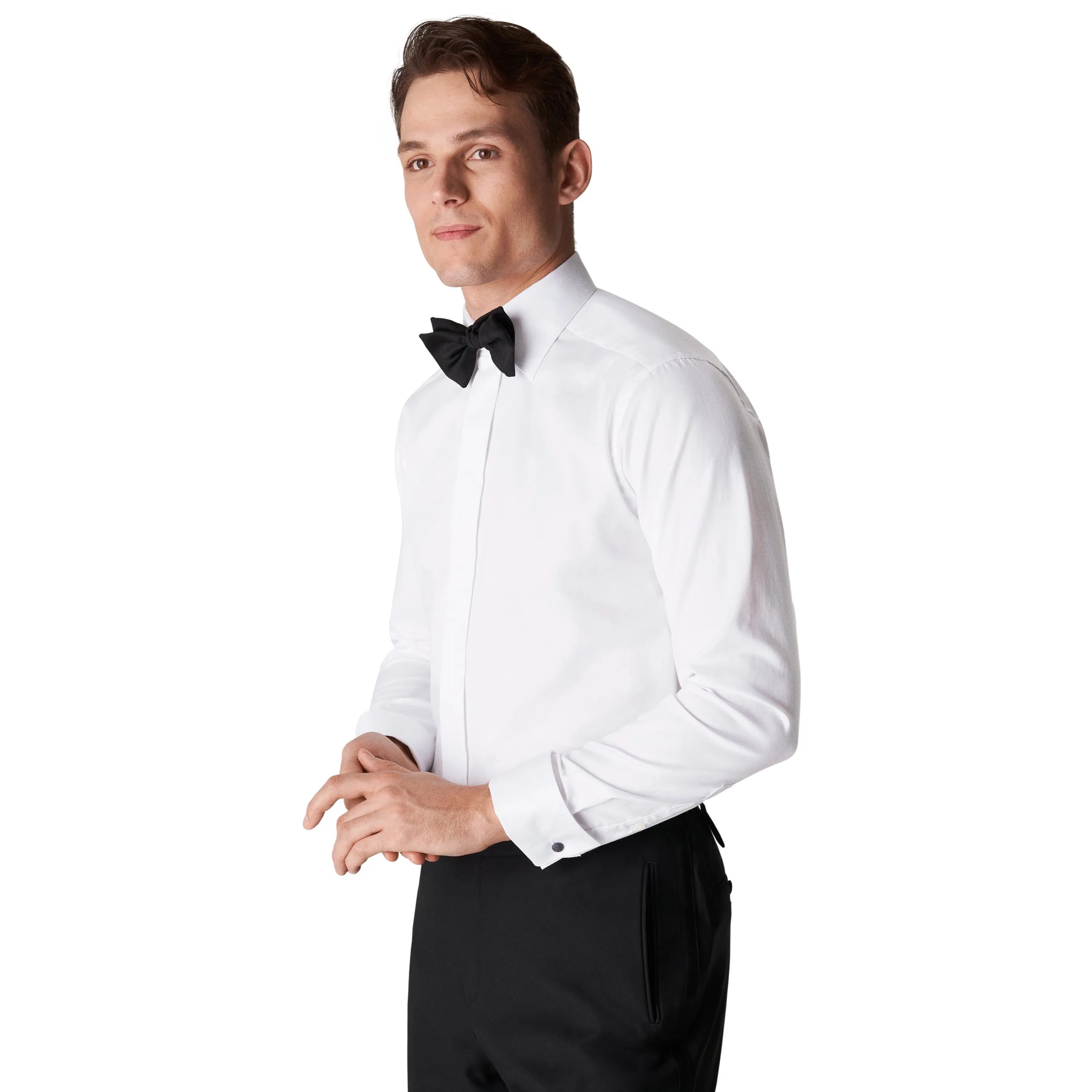 Eton Men's Slim Fit French Cuff White Stretch Twill Shirt 100003186 00 sold by J&Z Couture product image thumbnail 4