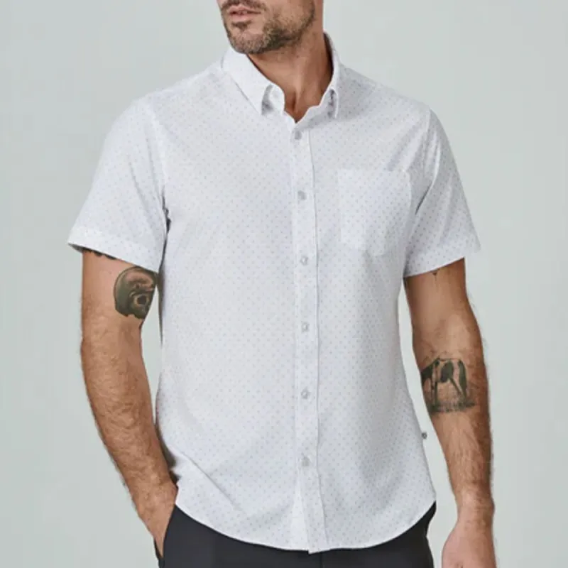 Men's Hana Short Sleeve Shirt in White sold by J&Z Couture