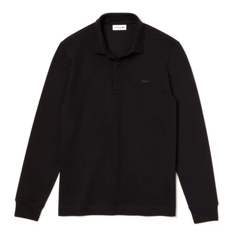 Lacoste Men's Long-Sleeve Paris Classic Fit Polo Shirt Stretch in Black sold by J&Z Couture