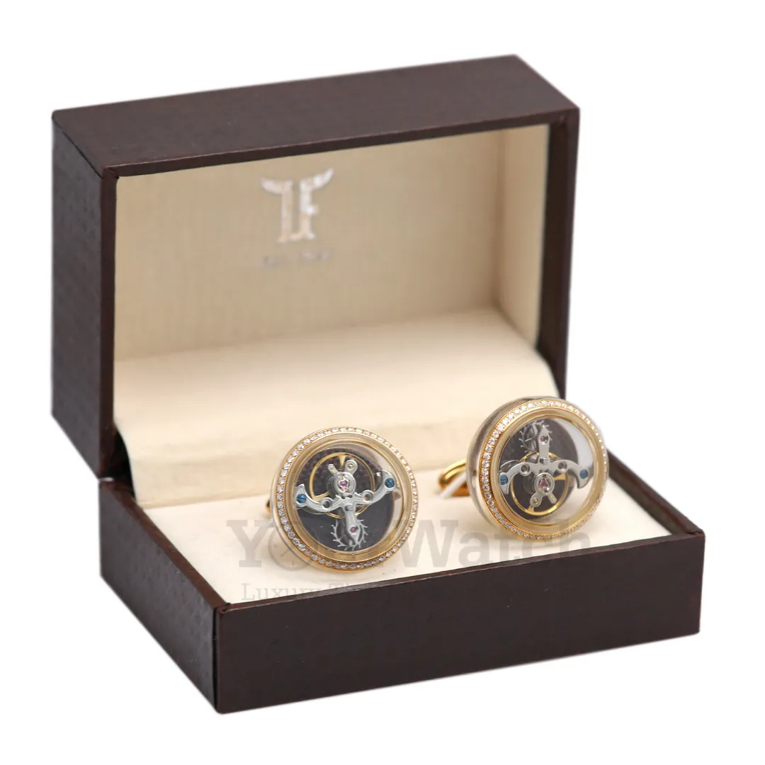 TF Est. 1968 TOURBILLON CLASSIC YELLOW GOLD & DIAMOND CUFFLINKS Ref. #CT-WG01D sold by Your Watch product image thumbnail 3