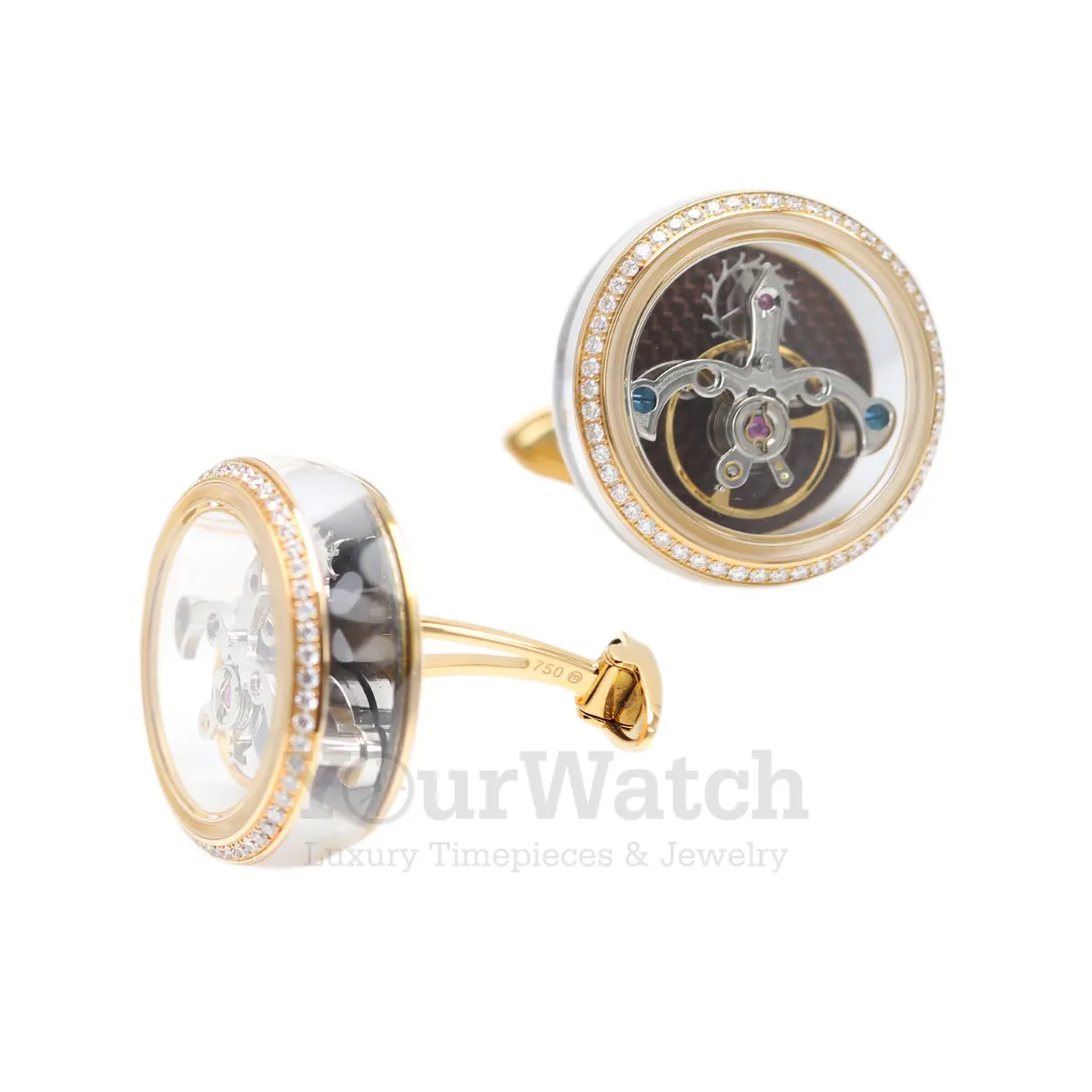 TF Est. 1968 TOURBILLON CLASSIC YELLOW GOLD & DIAMOND CUFFLINKS Ref. #CT-WG01D sold by Your Watch