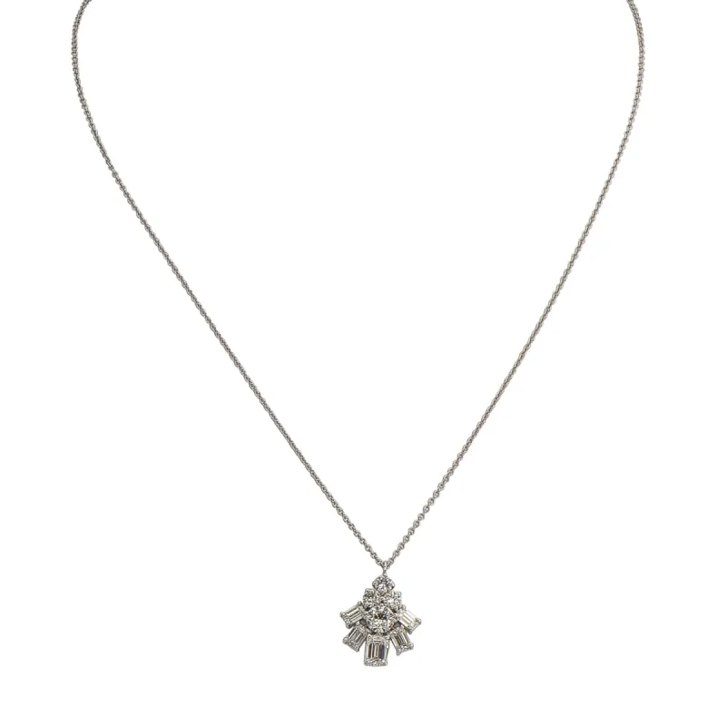 Graff White Emerald Cut and Round Dimond Pendant sold by Your Watch