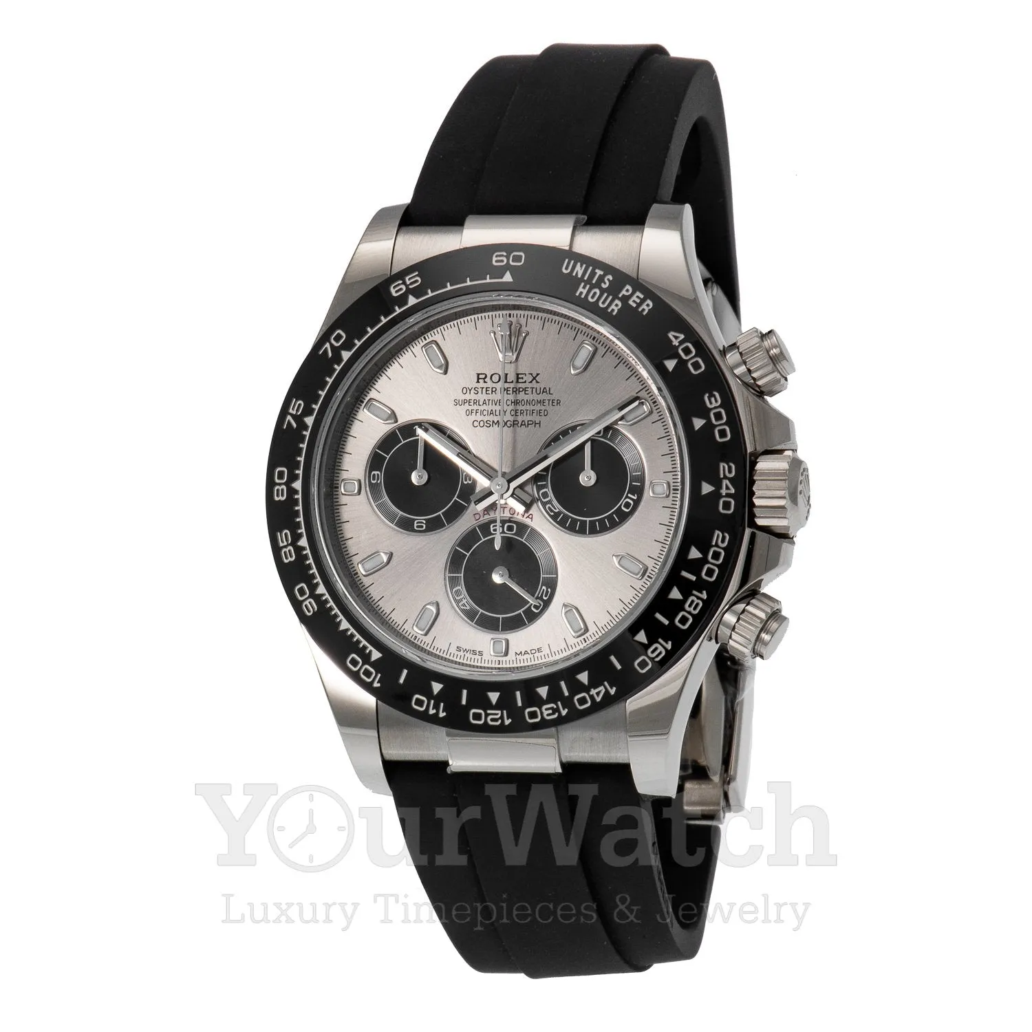 Rolex Cosmograph Daytona White Gold Black Rubber Strap 40mm Men's Watch M116519LN-0024 sold by Your Watch