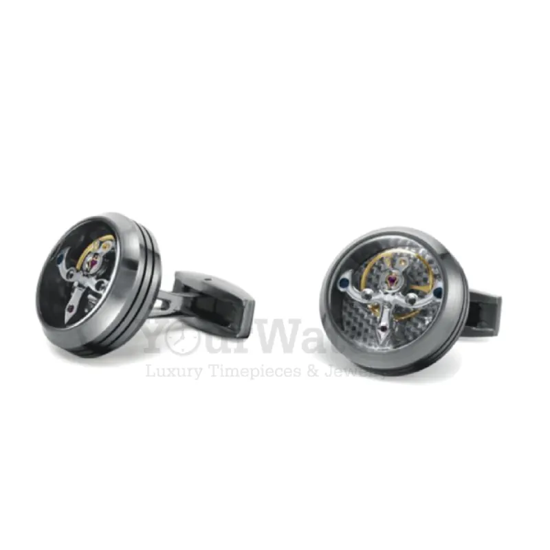 TF Est. 1968 TOURBILLON CLASSIC STEEL CUFFLINKS Ref. #CT-WG01D made by Tom Ford