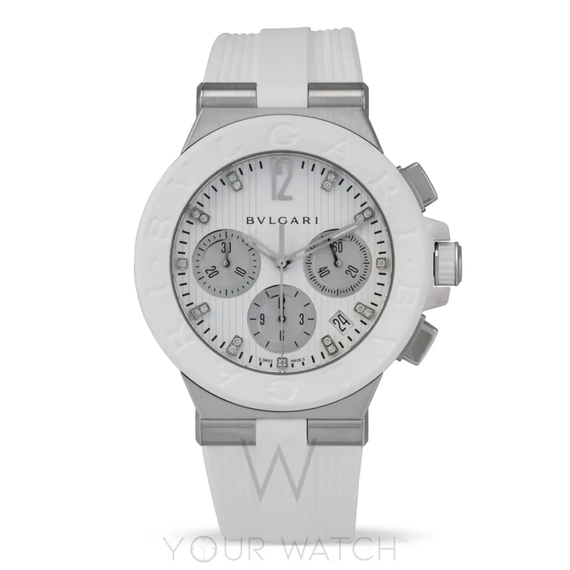Bvlgari Diagono Chronograph White Rubber Ladies' Watch 101801 sold by Your Watch