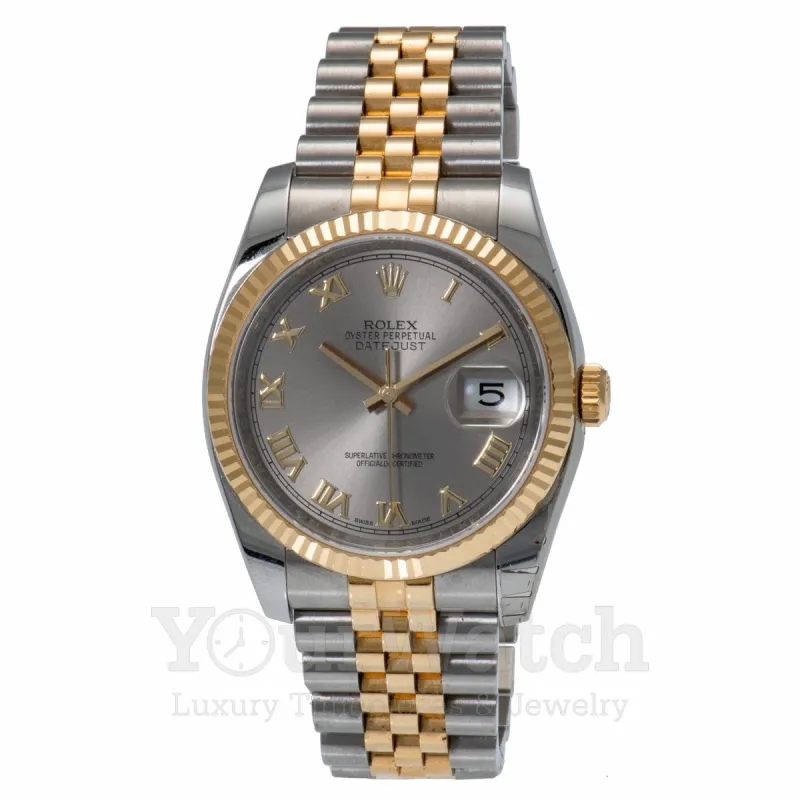 Rolex Datejust Two Tone Bracelet 36mm Ladies Watch 16233-GRYRJ made by Your Watch