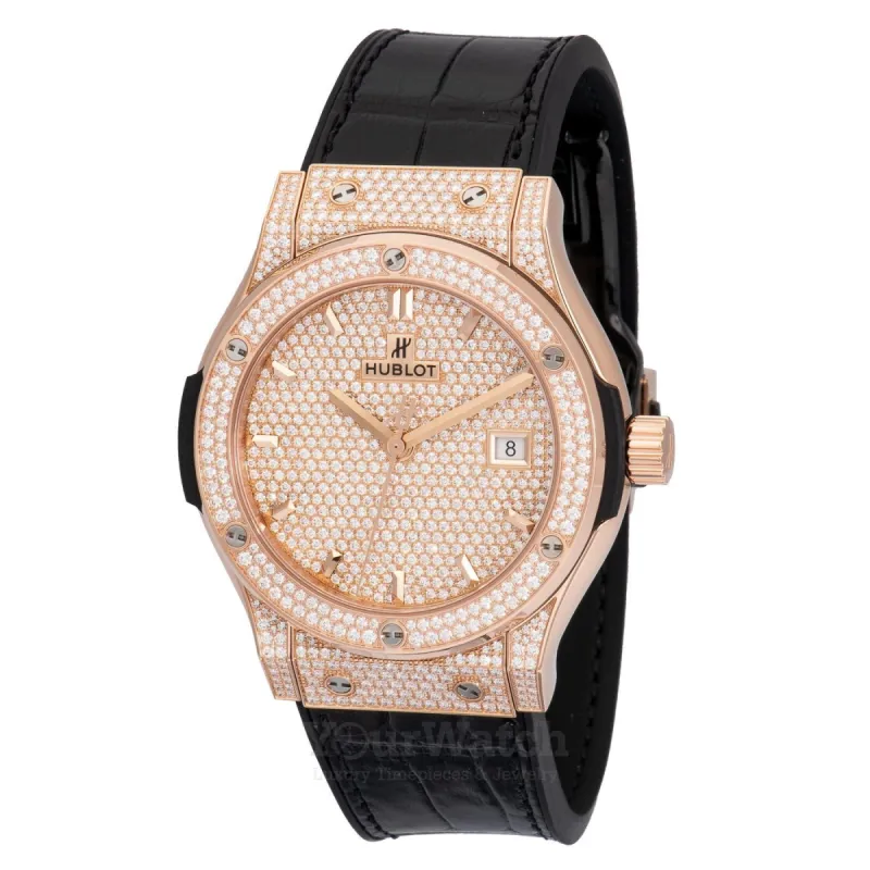 Hublot Classic Fusion 18k Rose Gold Diamond Dial 42mm Men's Watch 541.OX.9010.LR.1704 sold by Your Watch