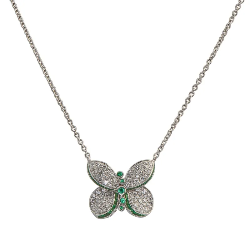 Graff Princess Butterfly Diamond and Emerald Pendant sold by Your Watch