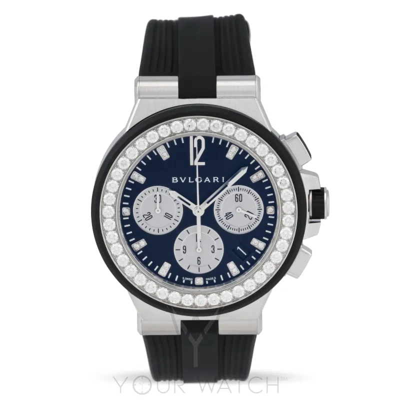 Bvlgari Diagono Black Diamond Dial Chronograph Ladies' Watch 101756 sold by Your Watch