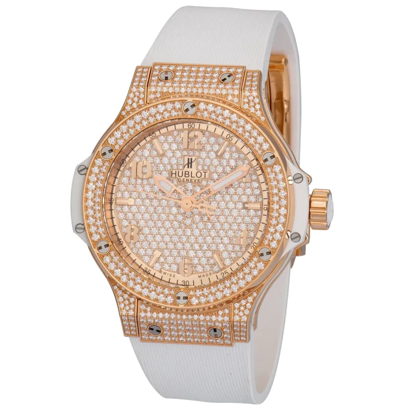 Hublot Big Bang Quartz 18k Gold Diamond Case and Dial White 38mm Ladies' Watch 361.PE.9010.RW.1704 sold by Your Watch