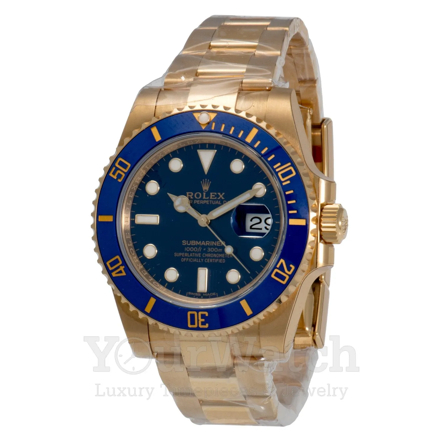 Rolex Submariner Date Yellow Gold Blue Dial 40mm Men's Watch 116618BLSO sold by Your Watch