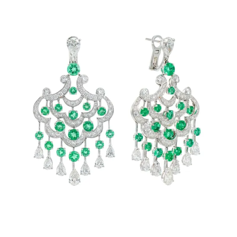Graff Emerald and Diamond Chandelier Earrings sold by Your Watch