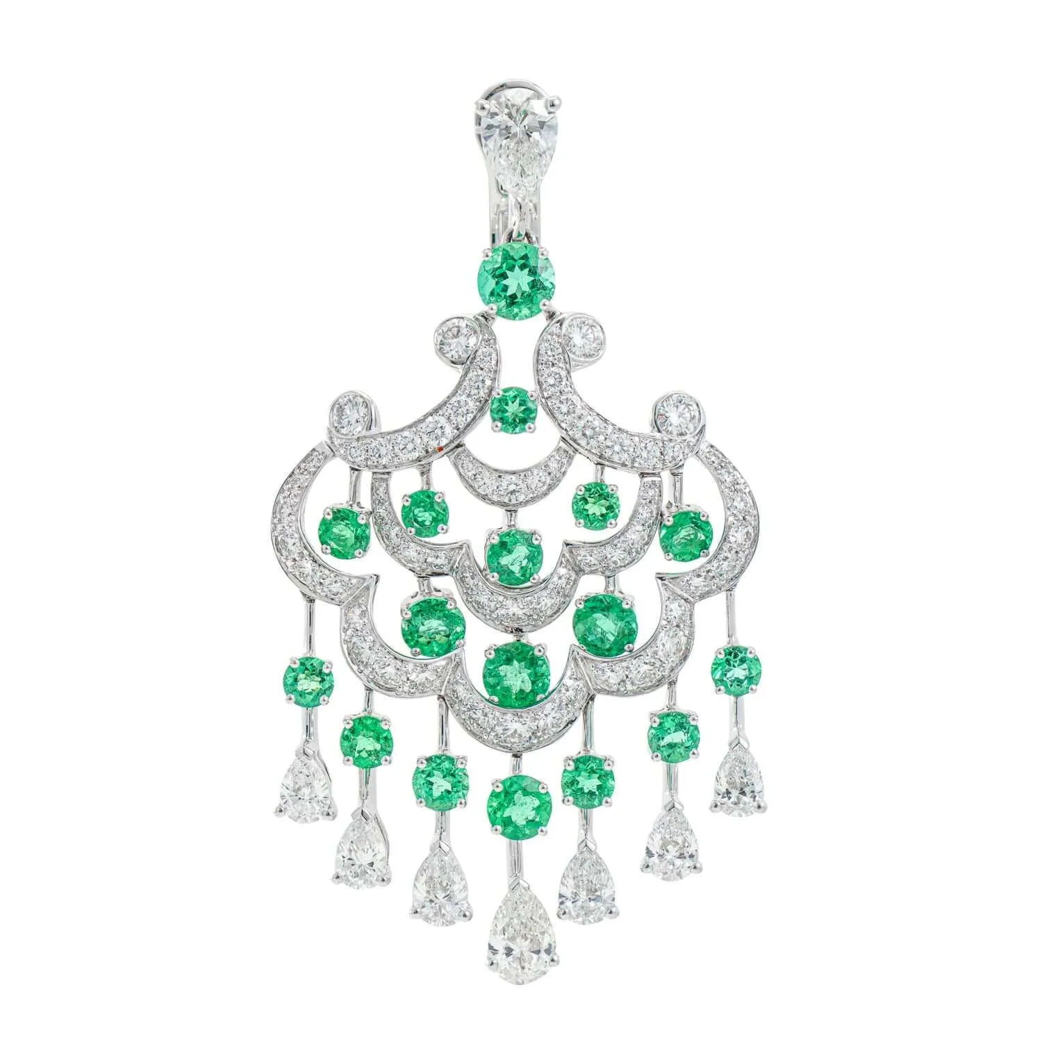 Graff Emerald and Diamond Chandelier Earrings sold by Your Watch product image thumbnail 3