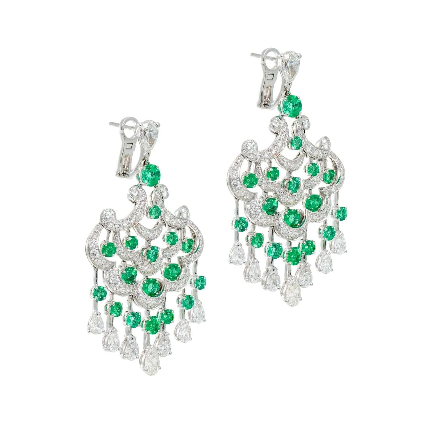 Graff Emerald and Diamond Chandelier Earrings sold by Your Watch product image thumbnail 4
