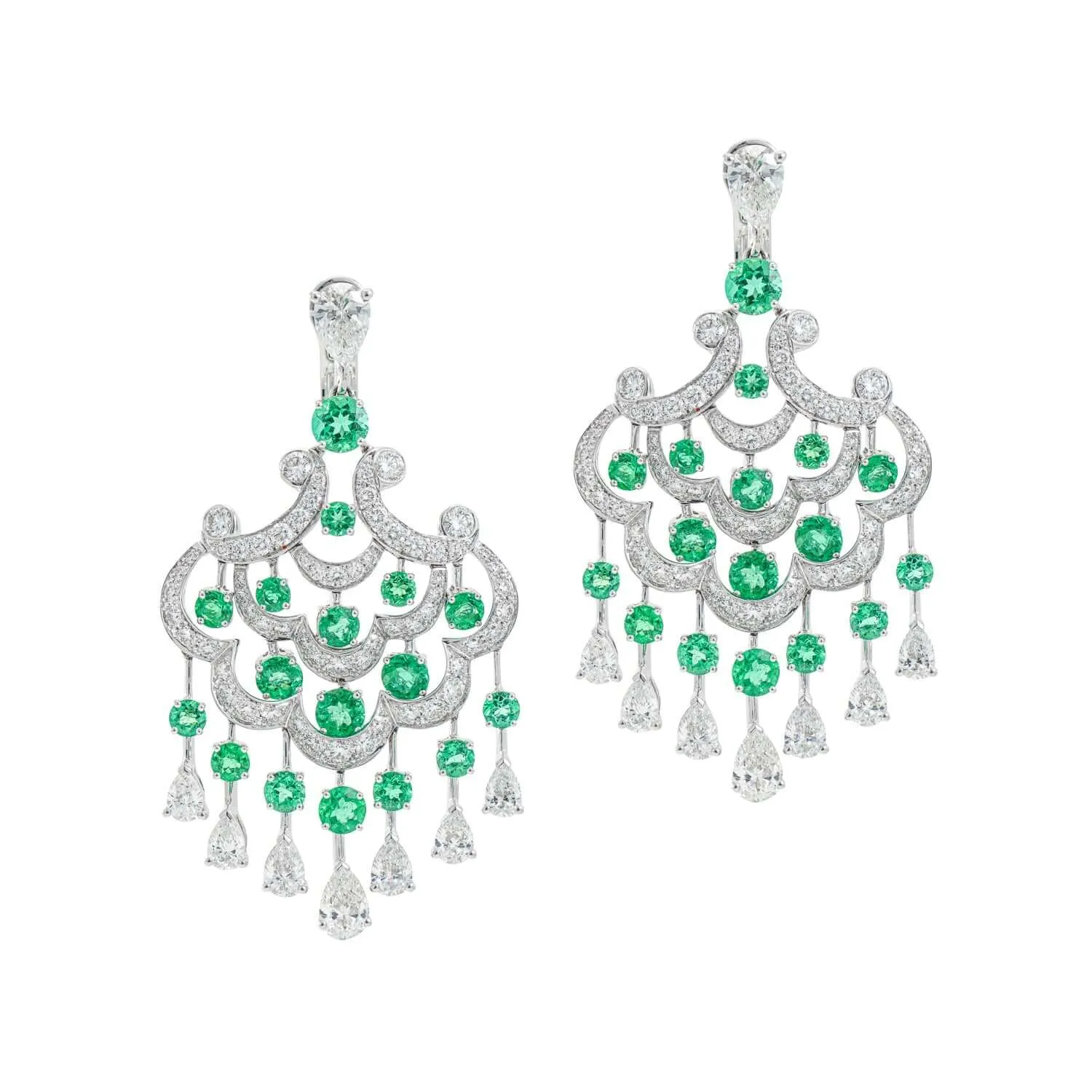 Graff Emerald and Diamond Chandelier Earrings sold by Your Watch product image thumbnail 2
