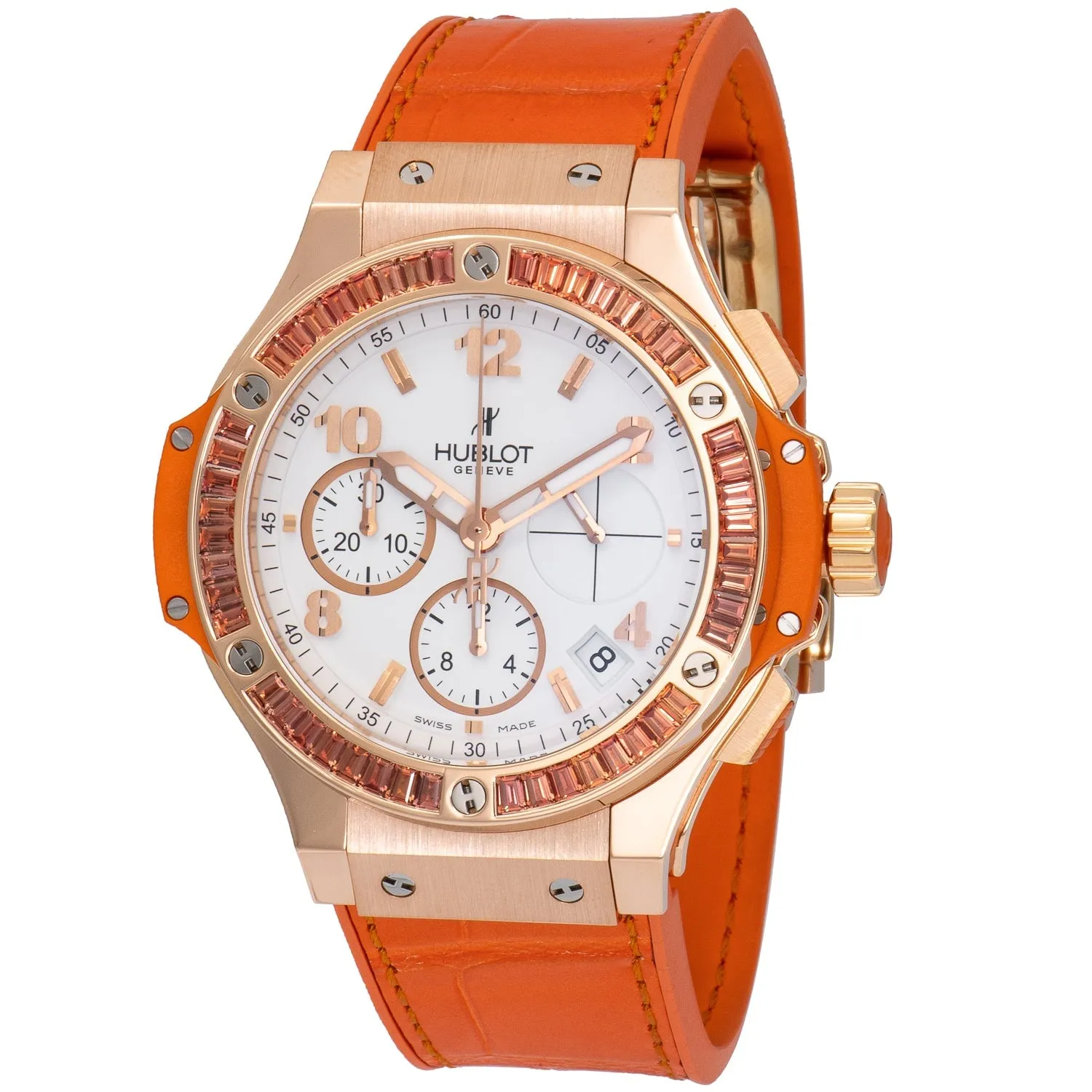 Hublot Big Bang Automatic Chronograph 18k Rose Gold Tutti Frutti Orange Ladies' Watch 341.PO.2010.LR.1906 sold by Your Watch