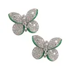 Graff Princess Butterfly Diamond and Emerald Stud Earrings sold by Your Watch