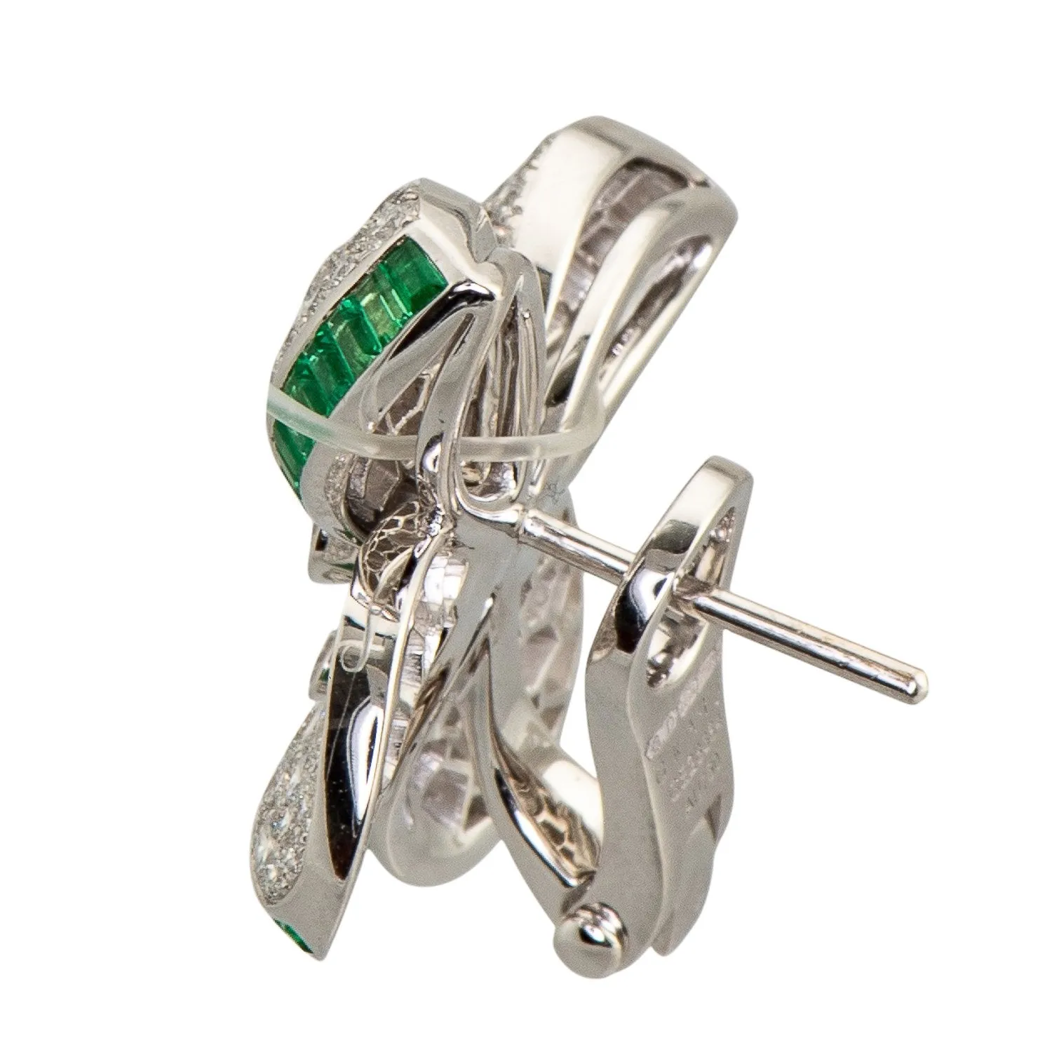 Graff Princess Butterfly Diamond and Emerald Stud Earrings sold by Your Watch product image thumbnail 3