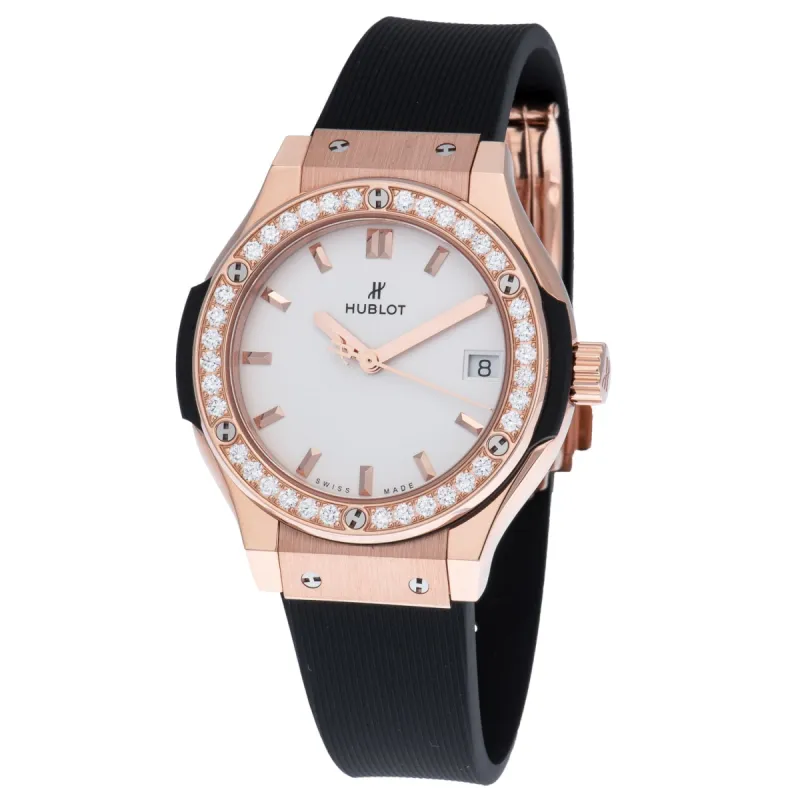 Hublot Classic Fusion Quartz 33mm Ladies' Watch With Diamond Bezel 581.OX.2611.RX.1104 sold by Your Watch