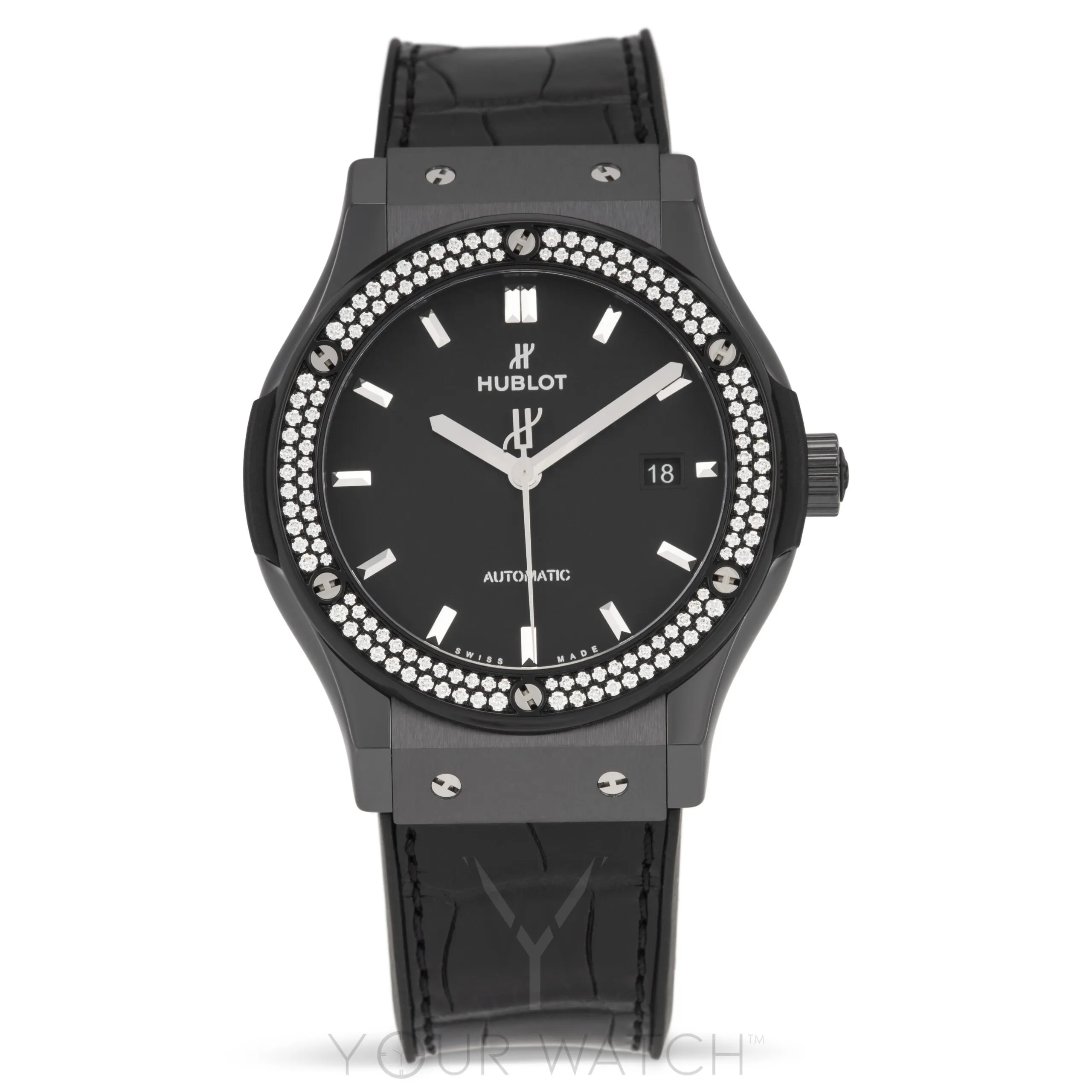 Hublot Classic Fusion Automatic Ceramic Diamond Bezel Black Dial Men's Watch 542.CM.1171.LR.1104 sold by Your Watch